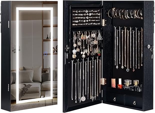 Espelho Luxo Luminare – Armário Organizador de Joias com LED