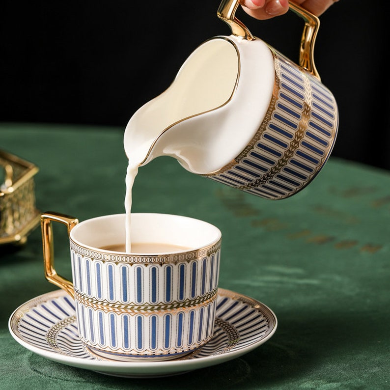 Conjunto de chá de cerâmica estilo britânico 15 Peças